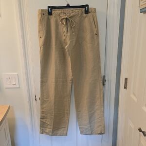 Ashley Tan Drawstring Pants , Size M (Tags States L But They Run Small),(#4)